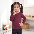 Girls Maroon Long Sleeve Thermal, Wine, small