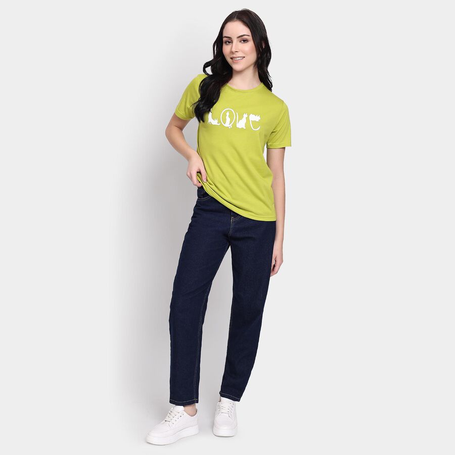Ladies' Round Neck T-Shirt, Neon Green, large image number null