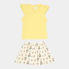 Chest Printed Skirt Top Set, Yellow, small image number null