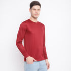 Solid Full Sleeve T-Shirt, Maroon, small image number null