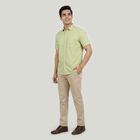 Men's Green Cotton Casual Shirt, हल्का हरा, small