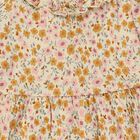 Infants' Off White Regular Fit Floral Printed Ruffle Collar Frock, Off White, small