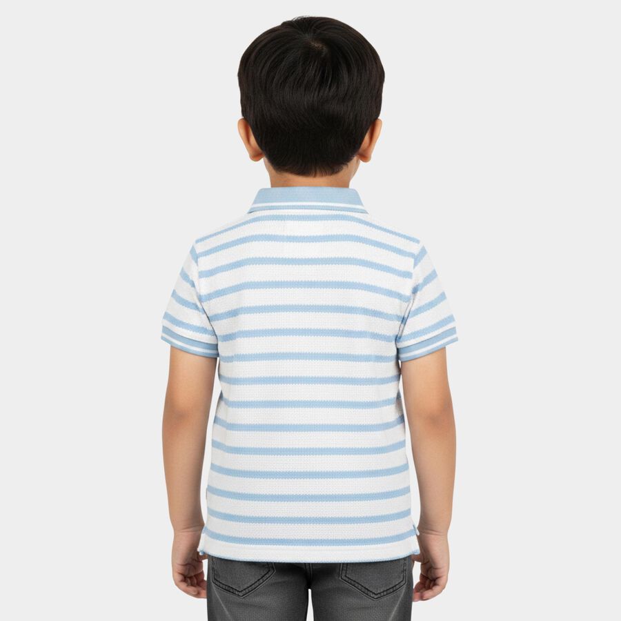 Boys Light Blue Round Neck Casual T-Shirt, हल्का नीला, large