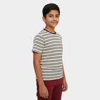 Boys' Olive Green Crew Neck Graphic Printed T-Shirt, ओलिव, small