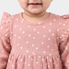 Infants' Pink Heart Printed Fit and Flare Frock, Light Pink, small