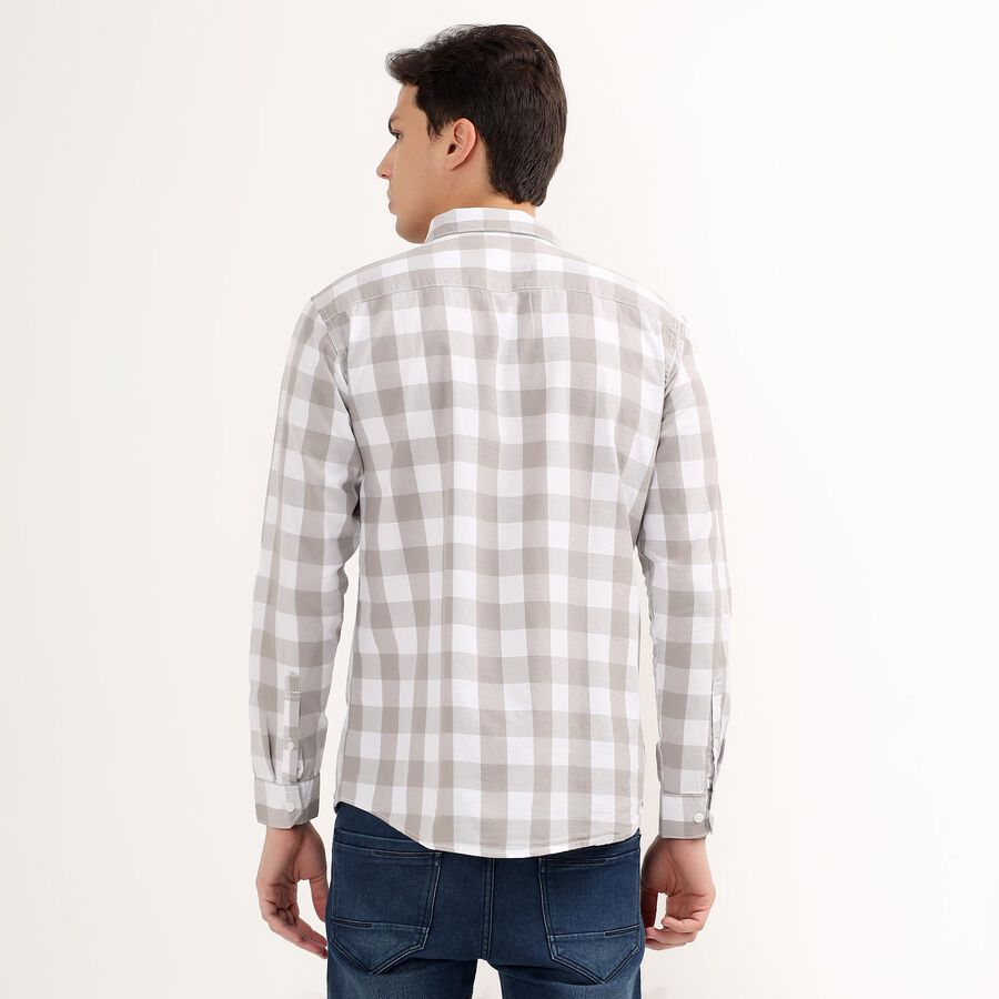 Men's 100% Cotton Regular Collar Casual Shirt , हल्का ग्रे, large image number null