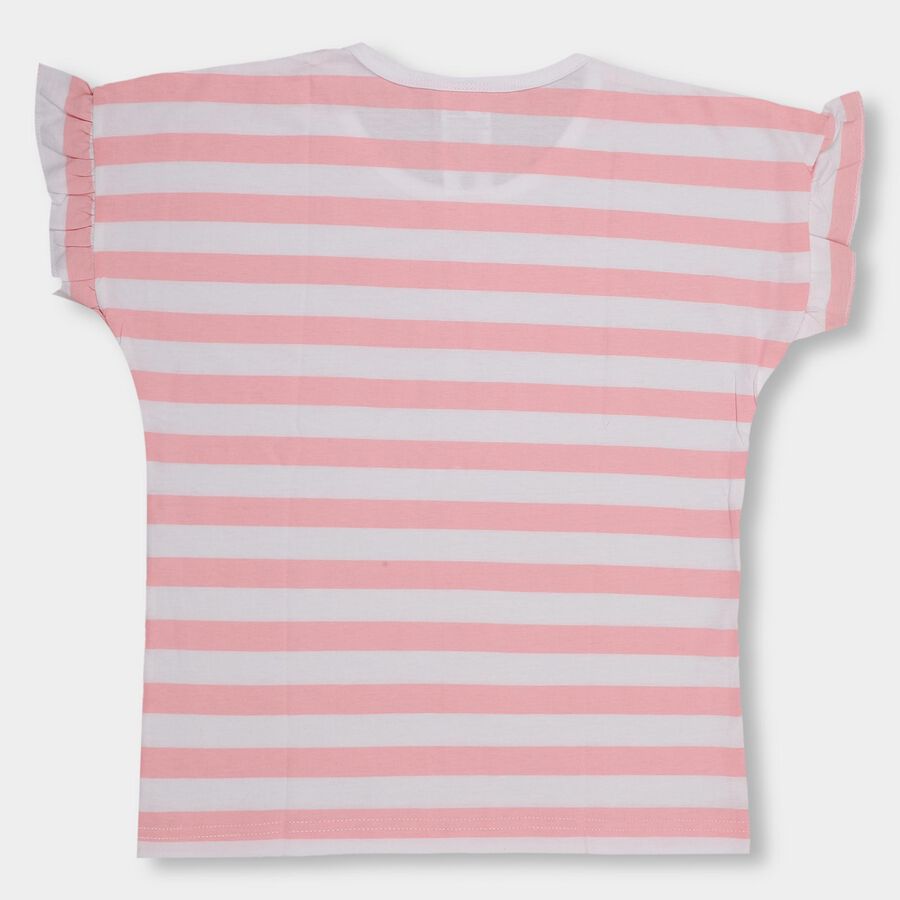 Girls' 100% Cotton T-Shirt , गुलाबी, large image number null