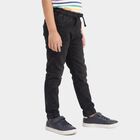 Boys' Black Drawstring Jeans, Black, small