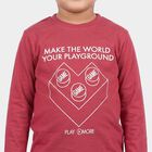 Boys Pink Crew Neck Regular Boys T-Shirt, Pink, small
