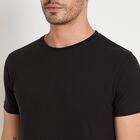 Men's Round Neck Half Sleeves T-Shirt, Black, small image number null