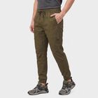 Men's Olive Green Slim Fit Jogger Casual Trousers, ओलिव, small