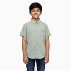 Boys Light Sage Green Cotton Half Sleeve Classic Casual Shirt, हल्का हरा, small image number null