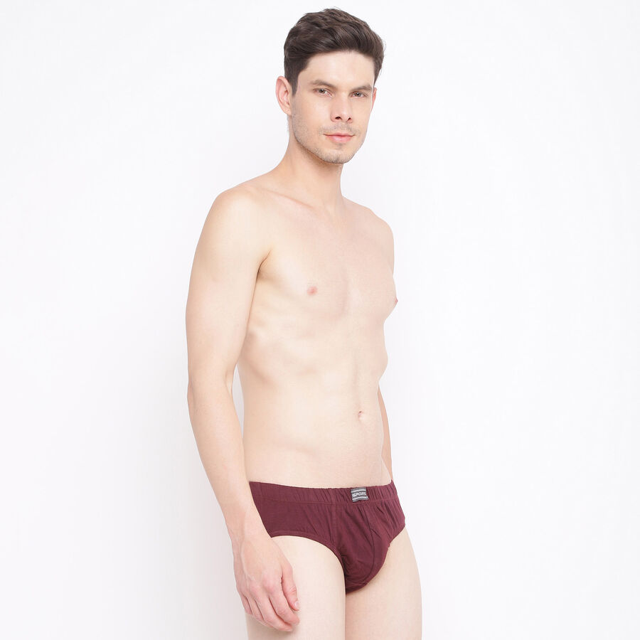 Solid V-Cut Brief, Wine, large image number null