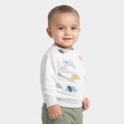 Infants' Grey Crew Neck Graphic Pullover Sweatshirt, Light Grey, small