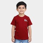 Boys' Half Sleeves T-Shirt, Maroon, small