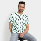 Printed Henley T-Shirt, Light Green, small image number null