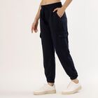 Women's Deep Navy Blue Relaxed Fit Cargo Track Pants, नेवी ब्लू, small image number null