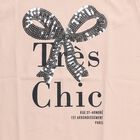 Girls' Light Pink Cotton Round Neck Graphic Printed T-Shirt, हल्का गुलाबी, small