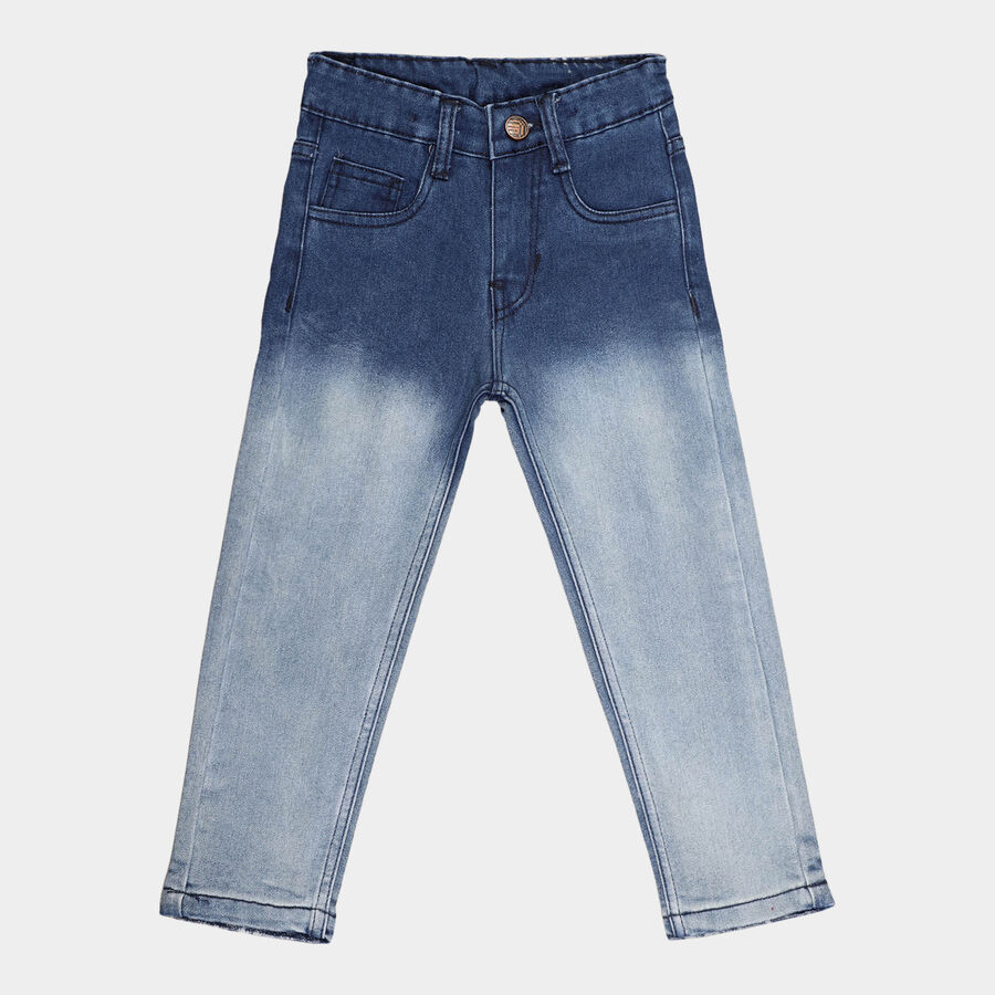 Boys Slim Fit Jeans, मध्यम नीला, large image number null