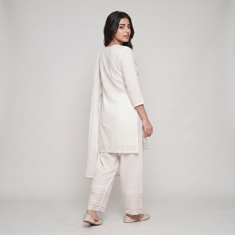 Women's Off White Embroidered Ethnic Set, Off White, large