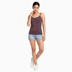 Women's Purple Scoop Neck Camisole Slip, बैंगनी, small