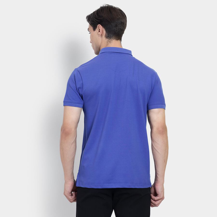 Men's Collared Half Sleeves T-Shirt , Dark Blue, large image number null