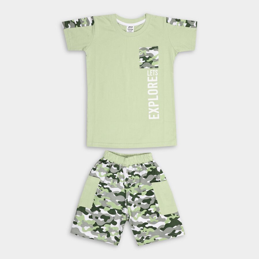 Boys' 100% Cotton Knit Baba Suit , Light Green, large image number null