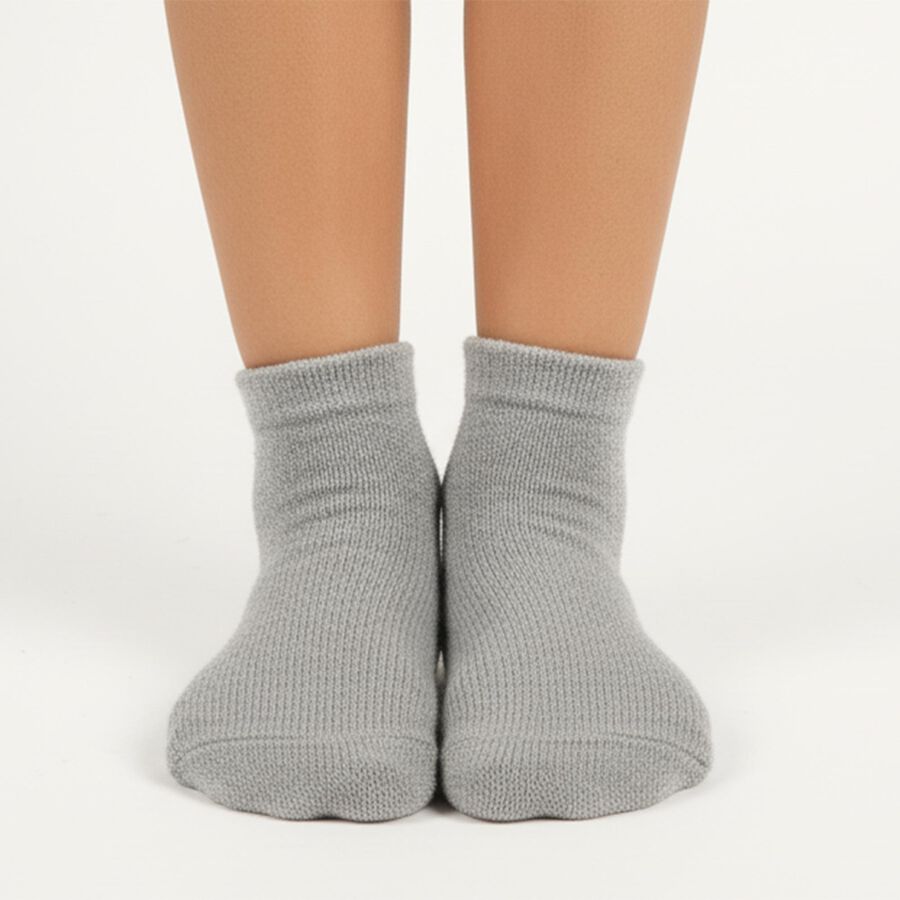 Women's Light Grey Regular Fit Ankle-Length Socks, हल्का ग्रे, large image number null