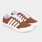 Men's Tan Lace-Up Sneakers, टैन, small