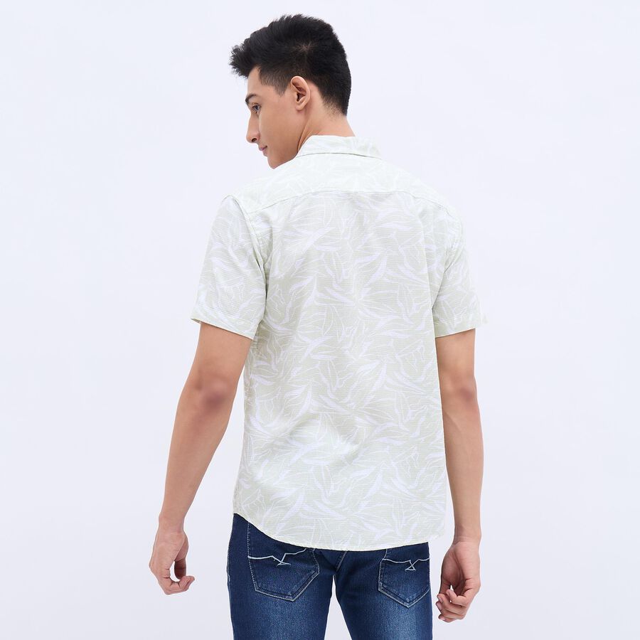 Men's Light Sage Green Cotton Regular Collar Casual Shirt, Light Green, large image number null
