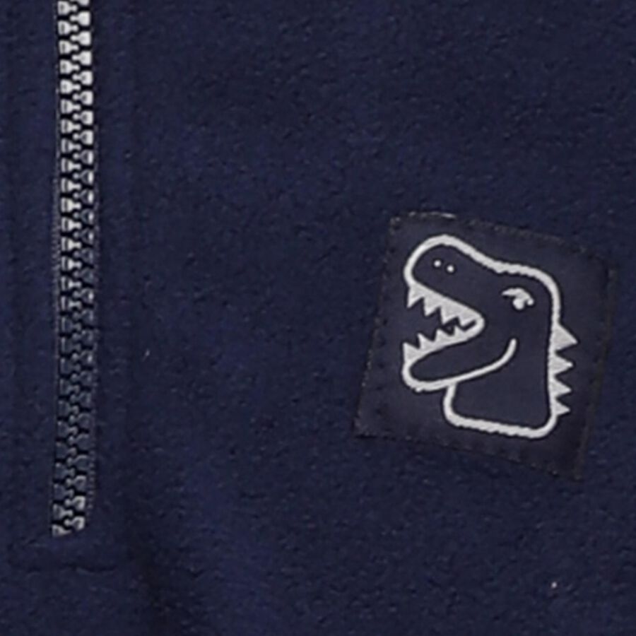Boys' Navy Round Neck Solid Baba Suit, Navy Blue, large image number null