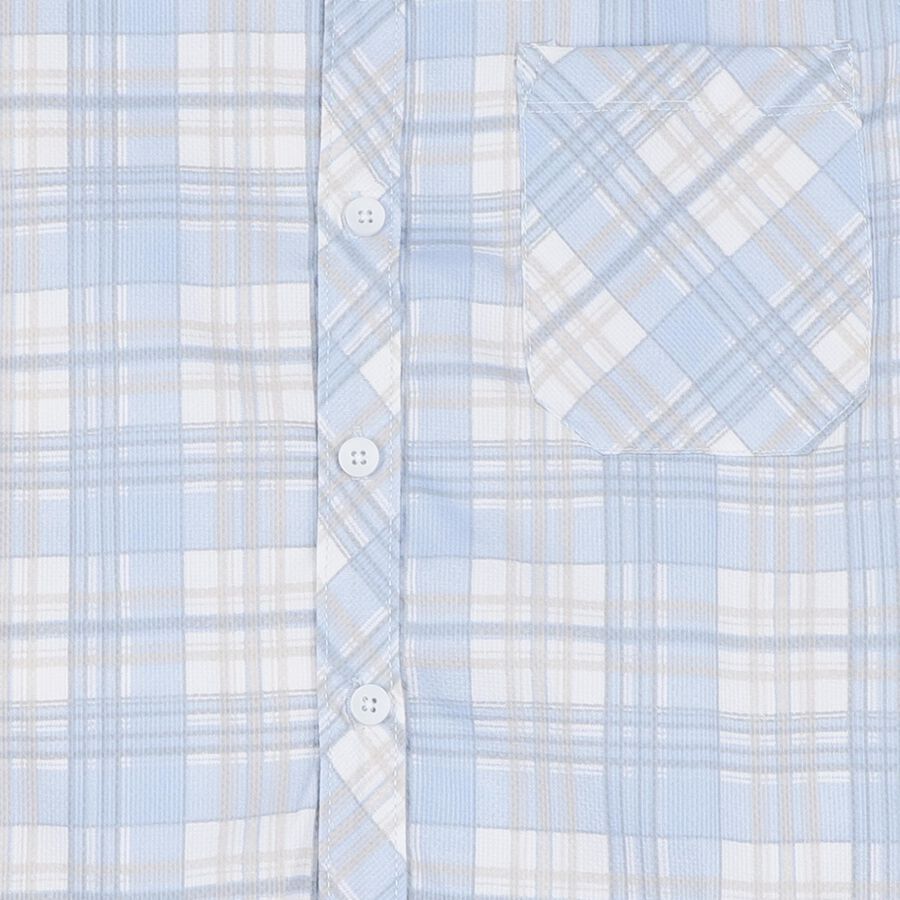 Boys Light Blue Button-Down Casual Shirt, Light Blue, large