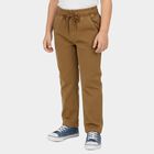 Boys' Beige Straight Fit Drawstring Waist Jeans, गहरा पीला, small