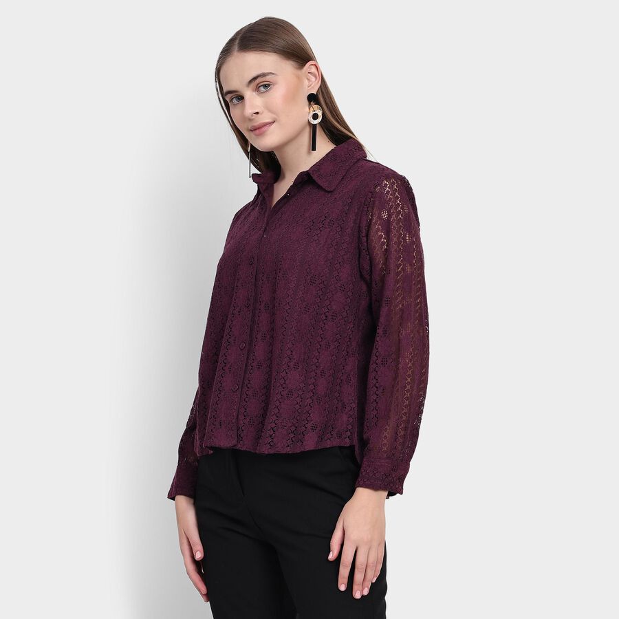 Ladies' Shirt, वाइन, large image number null