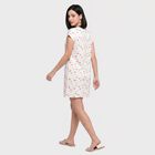 Women White Scoop Neck T-Shirt Style Nighty, White, small