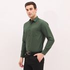 Men's Dark Green Regular Collar Formal Shirt, Dark Green, small image number null