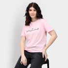 Ladies' Round Neck T-Shirt , गुलाबी, small image number null