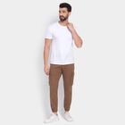 Men's Slim Fit Casual Trousers, भूरा, small image number null