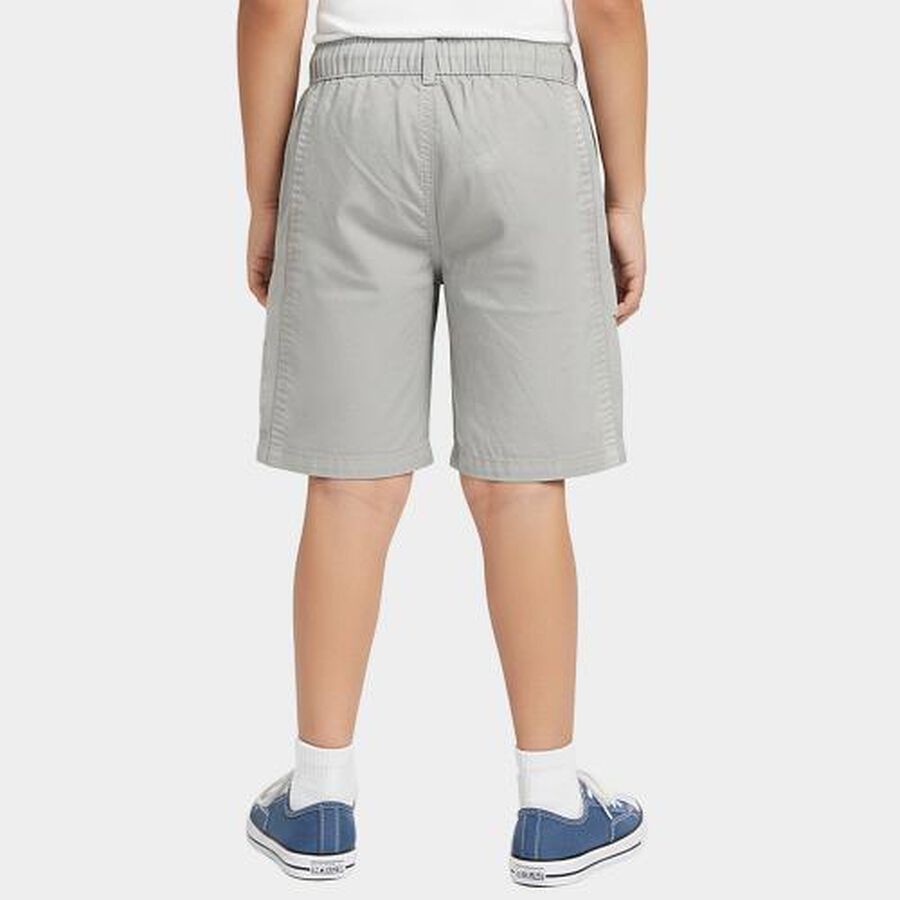 Boys' Light Grey Cotton Elastic Waist Bermuda Shorts, हल्का ग्रे, large image number null