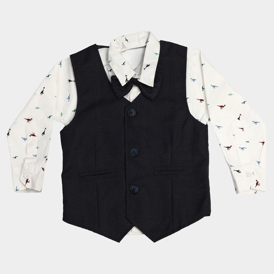 Boys White Cotton Shirt, White, large