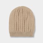 Boys' Soft Beige Knitted Beanie Cap, Beige, small image number null