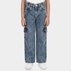 Girls' Jeans, Mid Blue, small