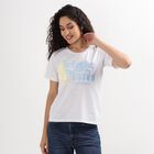 Ladies' 100% Cotton Round Neck T-Shirt , Melange Mid Grey, small image number null