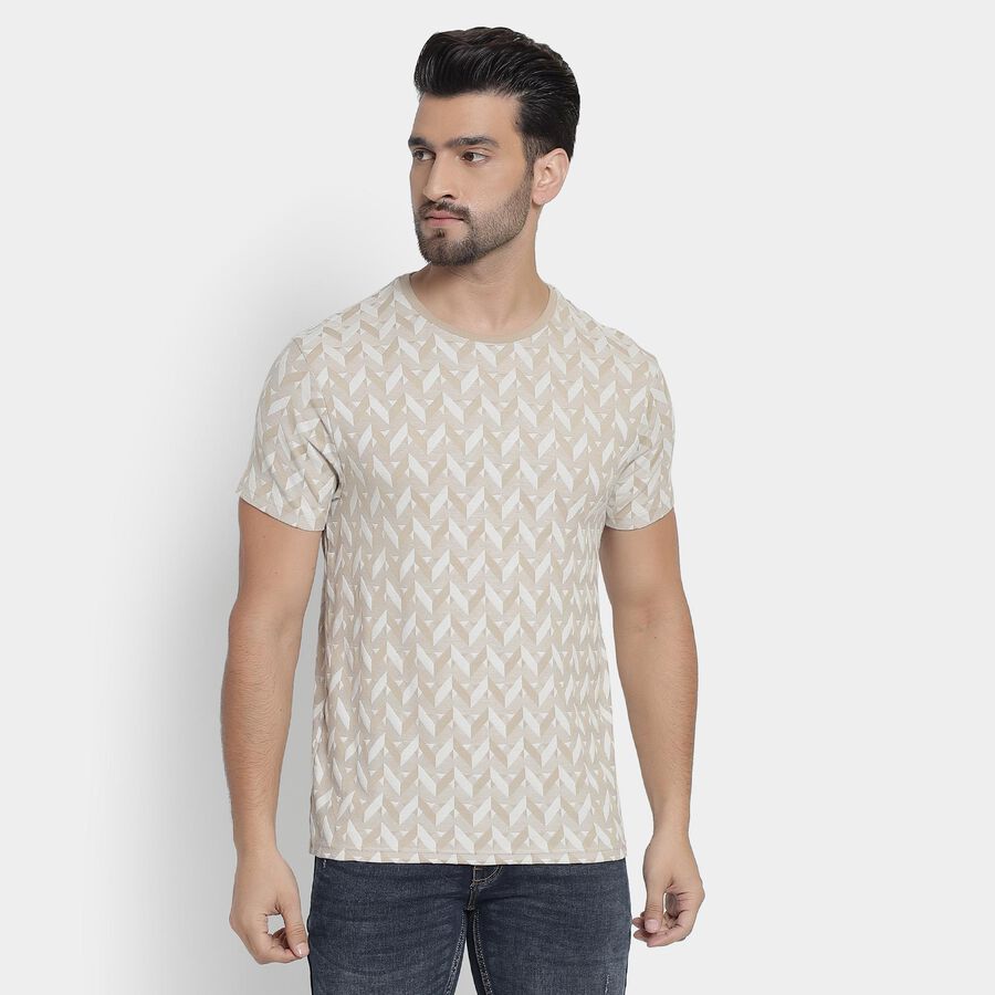 Men's Round Neck Half Sleeves T-Shirt , गहरा पीला, large image number null