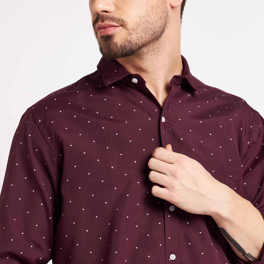 Printed Casual Shirt, Wine, large image number null