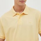 Men's Pale Yellow Polo Collar Casual T-Shirt, Yellow, small