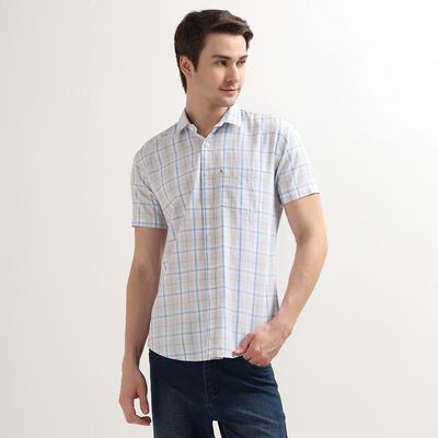 Men's 100% Cotton Regular Collar Casual Shirt
