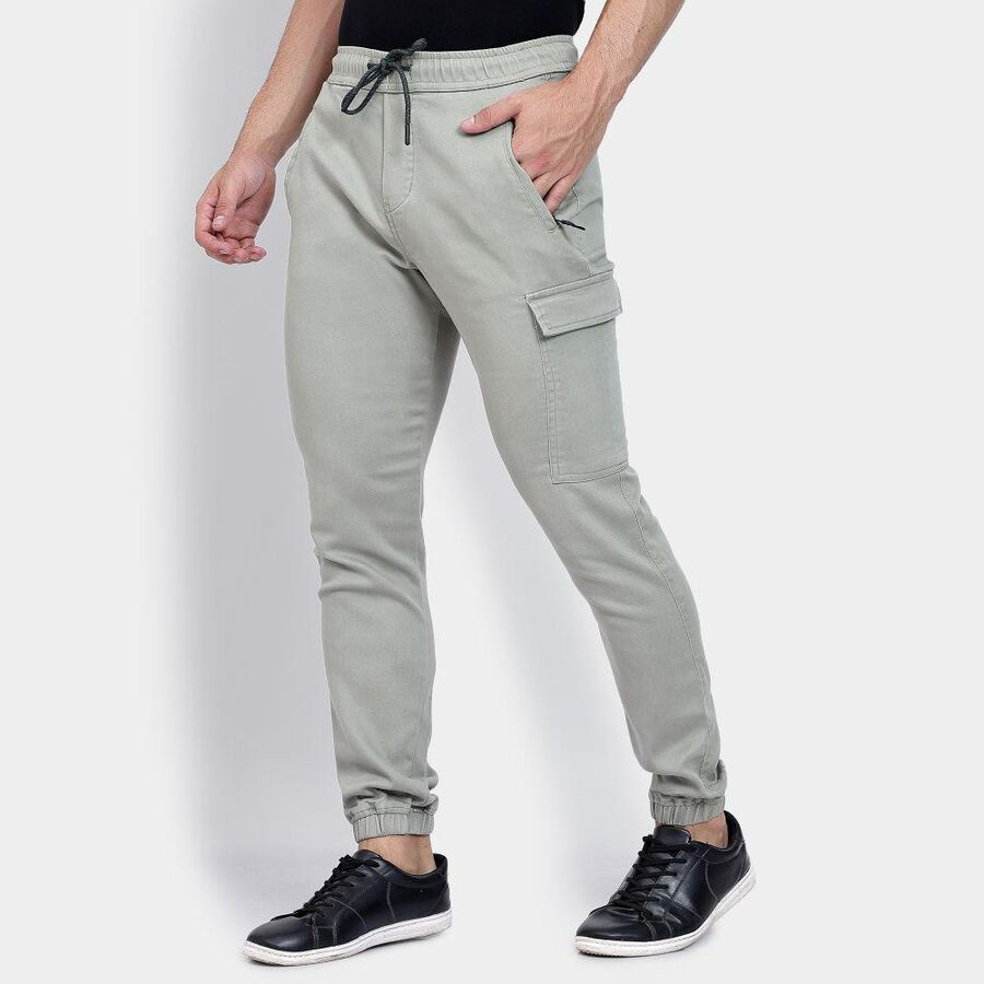 Men's Slim Fit Casual Trousers , हल्का हरा, large image number null