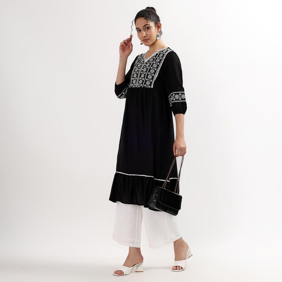 Ladies' Kurta , Black, large image number null