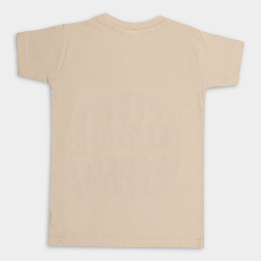 Boys' 100% Cotton Half Sleeves T-Shirt , पीच, large image number null